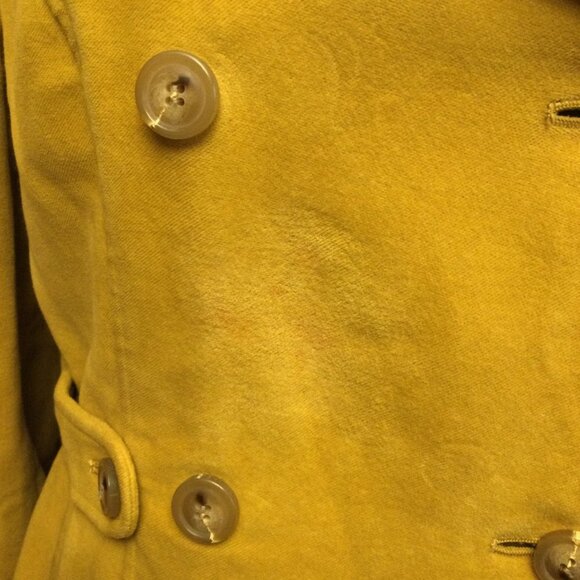 Cole Haan women’s size 10 jacket yellow single breasted button closure collard b - Picture 4 of 11